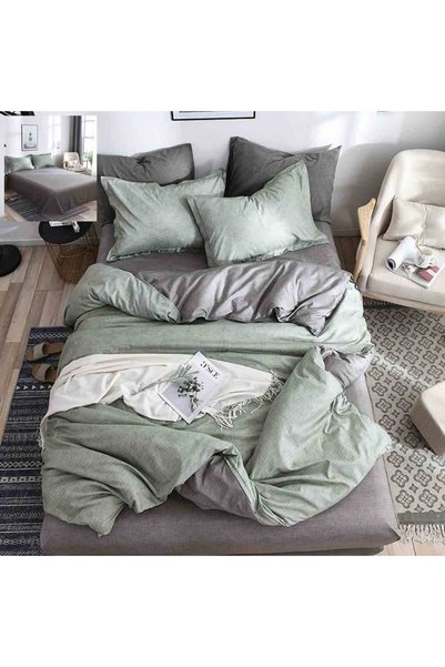 Pucioasa Home Lenjerie de pat cu 2 fete, policoton, 4 piese, pat 2 persoane, ...