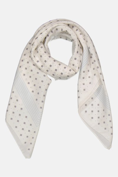 Lacoste Women Diamond Printed Scarves 88 x 88 Cm, White