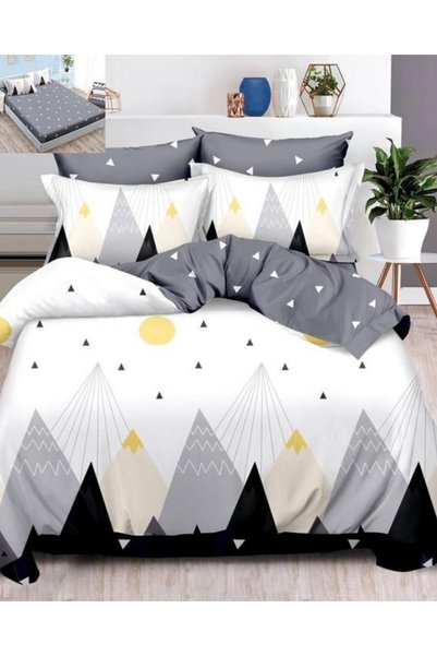 Pucioasa Home Lenjerie de pat cu elastic, tesatura tip finet, pat 2 persoane,...
