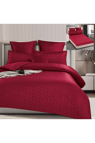 Pucioasa Home Set lenjerie de pat cu elastic, model embosat, tesatura tip fin...