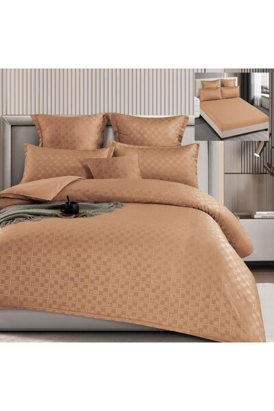Pucioasa Home Set lenjerie de pat cu elastic, model embosat, tesatura tip fin...