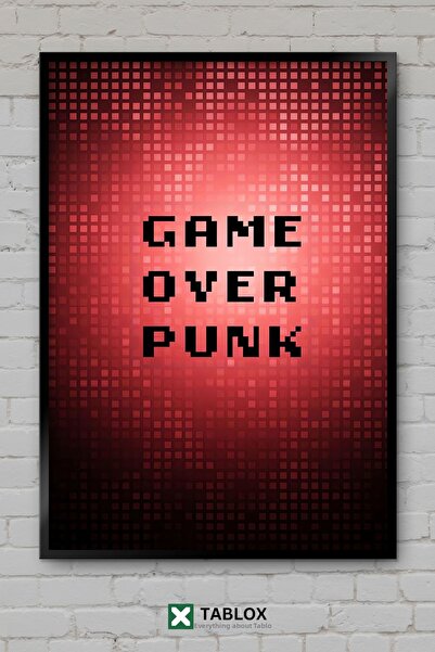tablomaxtbx Αφίσα Τέχνης Game Over Punk Gaming, Ρετρό Διακόσμηση Τοίχου, Διακ...