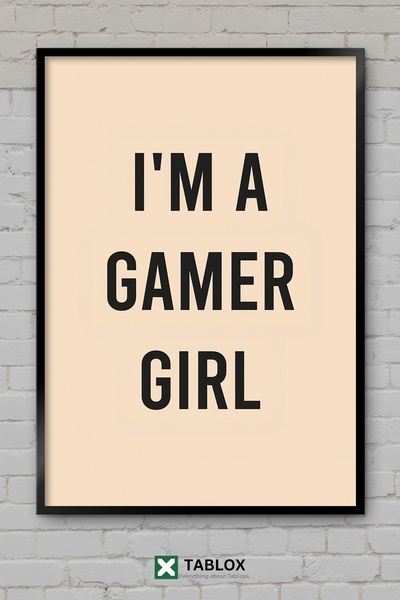 tablomaxtbx Gamer Girl Oyuncu Kız Masă decorativă din MDF cu aspect de cadru ...