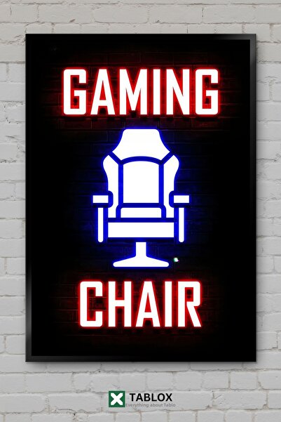 tablomaxtbx Scaun de gaming cu citate și fraze neon, aspect decorativ, masă d...