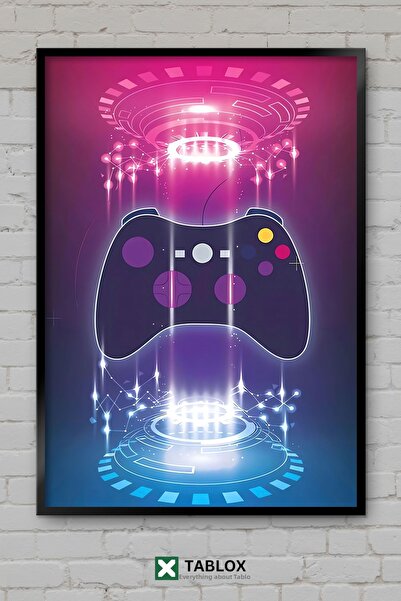 tablomaxtbx Game Gamer Neon Decor Art Poster de perete Aspect cu ramă Pictură...
