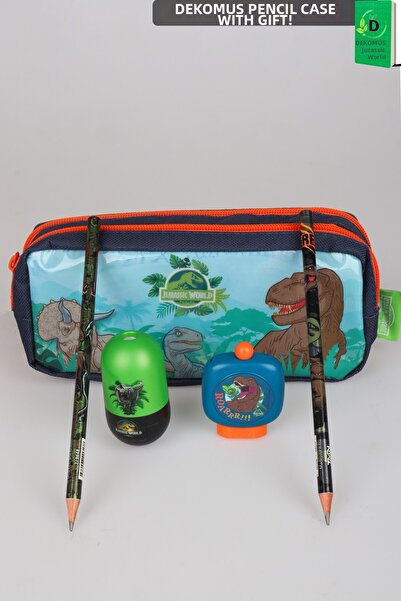 T-Rex Dekomus, Jurassic World Licensed Pencil Bag, 2 Pencils, Rotating Eraser...