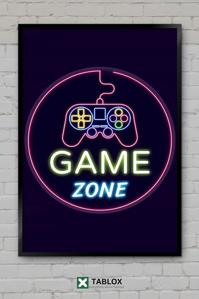 tablomaxtbx Zona de jocuri Gamer Game Zone Player Art Decor de perete Aspect ...