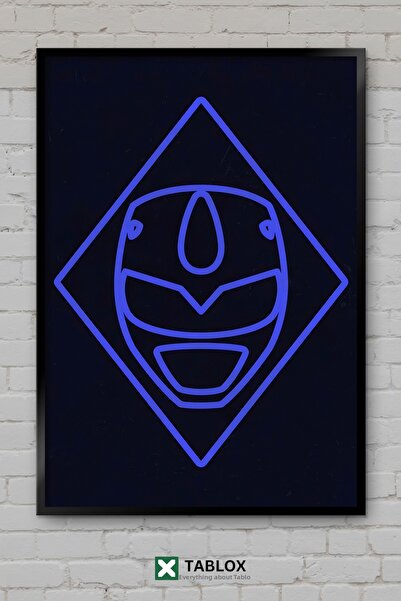 tablomaxtbx Blue Ranger Helmet Poster Framed Decorative Mdf Painting