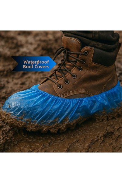 dispomax Tear-Resistant Thick 40 Micron Shoe Covers 100 Pieces