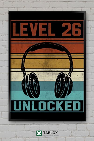 tablomaxtbx Gamer 26 de ani Cadou pentru jucători de aniversare Decor de pere...
