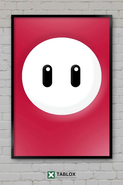 tablomaxtbx Poster cu personaj amuzant din jocul video Fall Guys Face Red, ta...