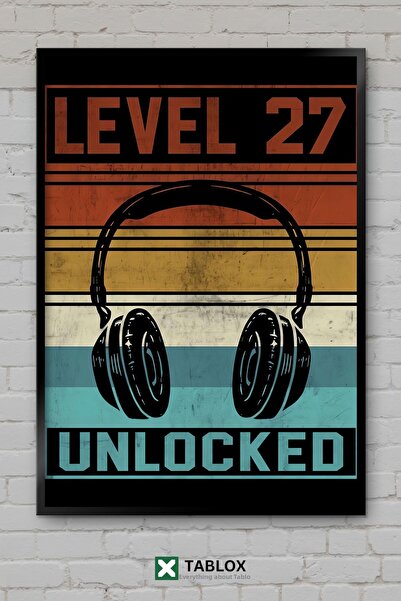tablomaxtbx Gamer 27 de ani Cadou pentru jucători de aniversare Decor de pere...