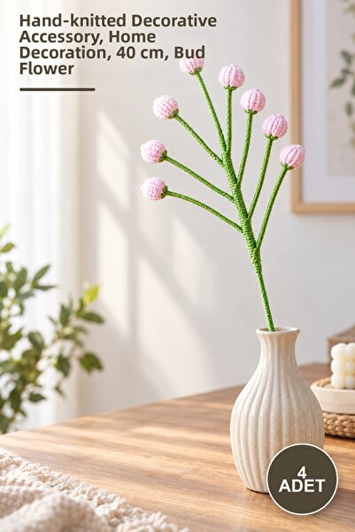 Yenilig 4 bucăți de flori decorative de muguri tricotate manual - Accesoriu d...