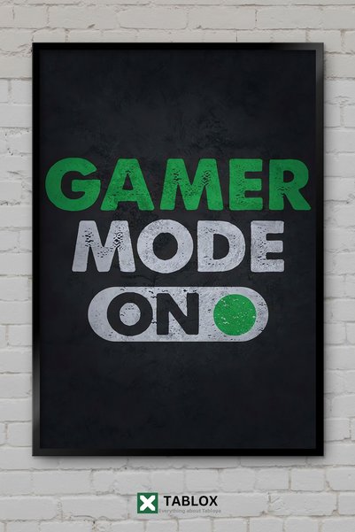 tablomaxtbx Gamer Mode On Poster de perete pentru jocuri în aer liber, cu asp...