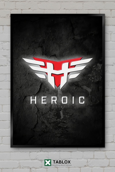 tablomaxtbx Αφίσα Heroic Esport Espor Gaming Gamer με κορνίζα Διακοσμητικός π...
