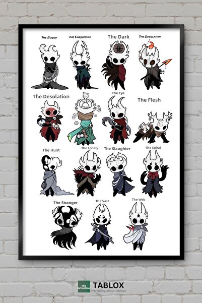 tablomaxtbx Hollow Knight Gaming Game Dark Fantasy Αφίσα με κορνίζα Διακοσμητ...