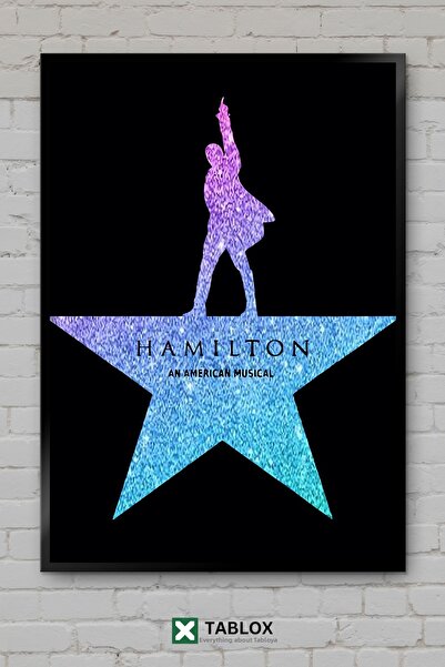 tablomaxtbx Poster Broadway pentru teatrul muzical Hamilton, cu aspect de ram...