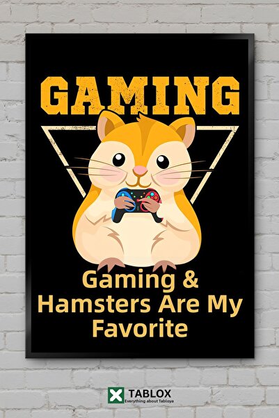 tablomaxtbx Hamster Drăguț Adorabil Amuzant Distractiv Animal Poster Ramă Dec...