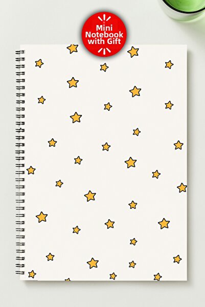 BLACKONECLASS Shining Star Themed A5 Metal Spiral Unlined Cardboard Cover Shi...