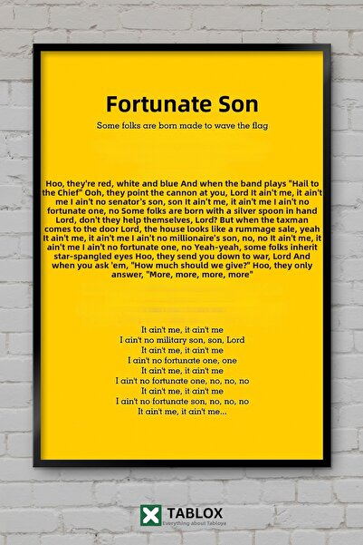 tablomaxtbx Fortunate Son CCR Ροκ Μουσική Τραγούδι Τέχνη Διακόσμηση Τοίχου Πλ...