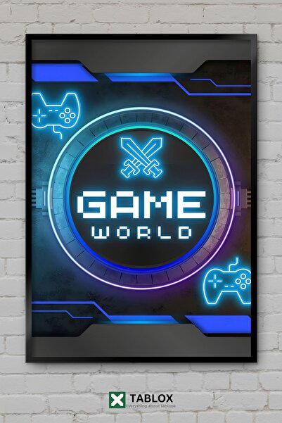 tablomaxtbx Gaming Game World World Gamer Poster Frame View Decorative MDF Pa...