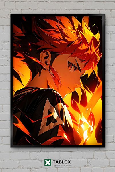 tablomaxtbx Haikyuu Hinata Shoyo Βόλεϊ Άνιμε Μάνγκα Ιαπωνική Αφίσα με Πλαίσιο...