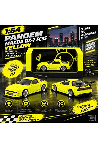 AKN 1/64 Pandem Mazda Rx-7 Fc3S Yellow (Price Is for One Piece)