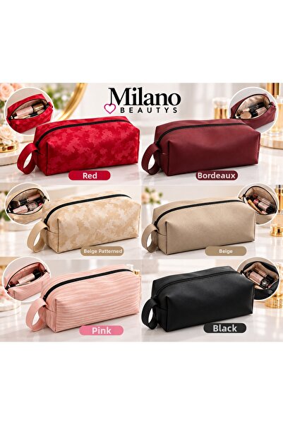 MİLANO BEAUTYS Zippered Makeup Bag – Large Capacity Cosmetic and Personal Car...