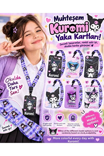 kruxon Kuromi Name Tag Id Card Holder with Neck Strap – for School, Work and ...