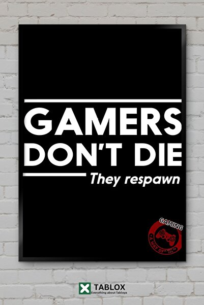 tablomaxtbx Gamers Don't Die Αστεία αφίσα με κορνίζα Διακοσμητικός πίνακας ζω...