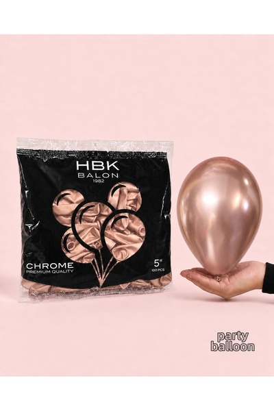 HBK Balon بالونات كروم ذهبية وردية مقاس 5 بوصات 100 قطعة، بالونات لاتكس صغيرة...