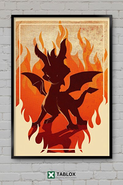 tablomaxtbx Αφίσα τέχνης Flame Silhouette, Διακοσμητικό τοίχου, Διακοσμητικός...