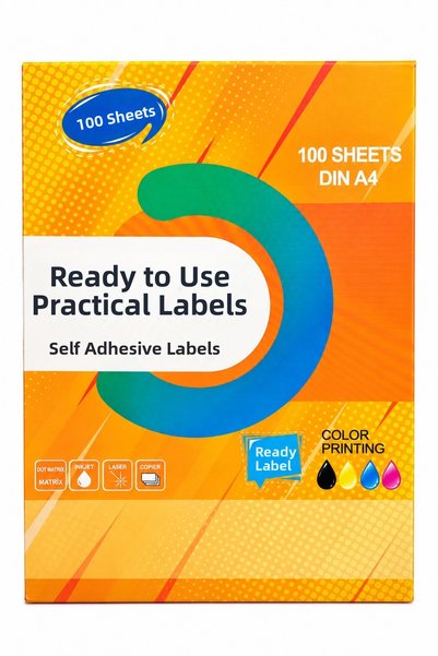 PEAKPACK Ready-Made Adhesive Label 199,6X143,5Mm 100 Sheets A4 Self Adhesive Laser Label Printer Label