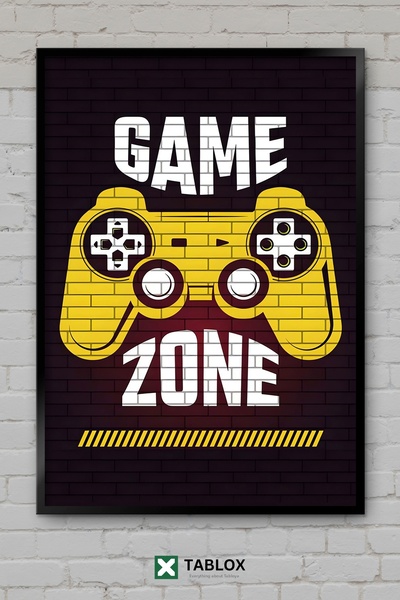 tablomaxtbx Game Zone Gaming Zone Gamer Neon Poster de perete înrămat Tablou ...