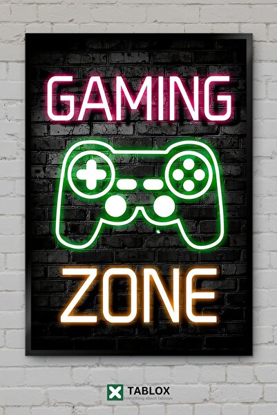 tablomaxtbx Gaming Zone Gaming Zone Gamer Poster de perete cu neon Aspect cu ...