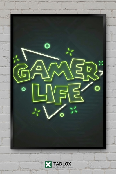 tablomaxtbx Oyun Hayatı Neon Tabela Game Life Sign Art Decor de perete Aspect...