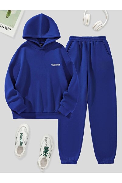 luci sports طقم بدلة رياضية مكتوب عليها كاليفورنيا سويت شيرت Jogger - ساكس أز...