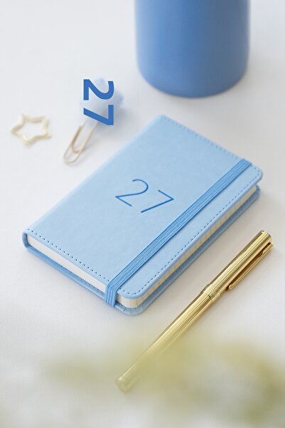 Matt Notebook مفكرة جيب يومية مرنة لعام 2027، 12 شهرًا، باللون الأزرق