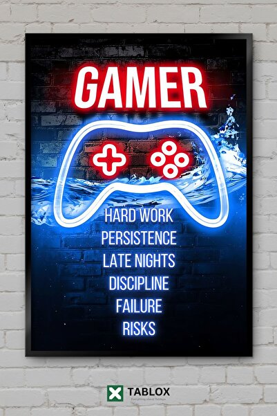 tablomaxtbx Gamer Mindset Motivational Αφίσα Παρακίνησης για την Σκέψη του Πα...
