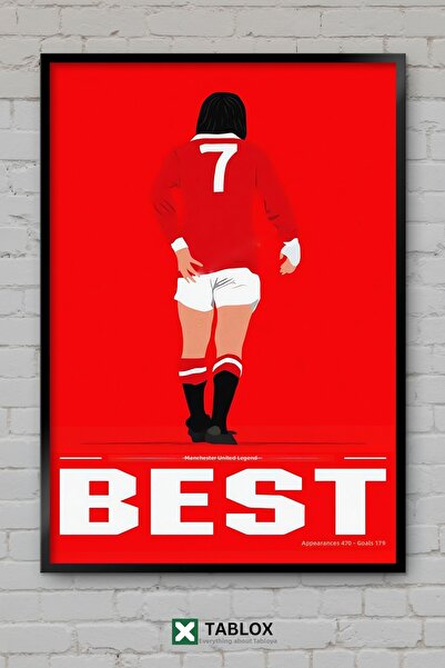tablomaxtbx Poster de fotbal irlandez cu legenda George Best, cu aspect de ca...