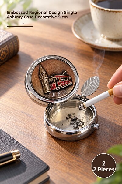 Yenilig 2 Bucăți Cutie Scrumieră - Design Local Embosat Cutie Scrumieră Simpl...