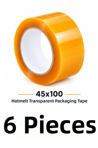 MTKardeşler 6 τεμάχια ταινίας κολλητικής ταινίας 45 mm X 100 Mt, διαφανής ισχ...