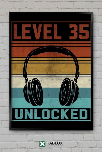tablomaxtbx Gamer 35 de ani Cadou pentru jucători de aniversare Decor de pere...