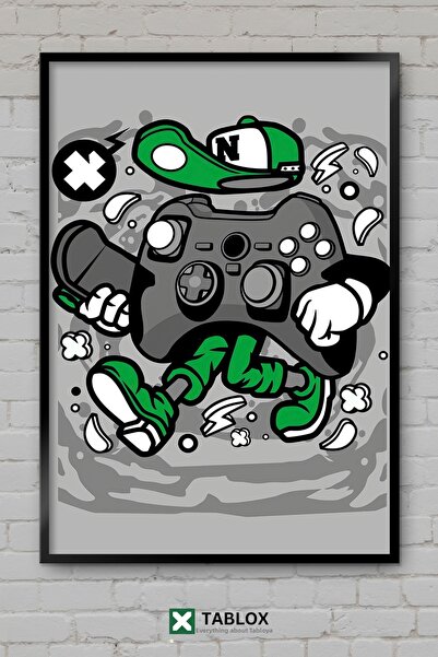 tablomaxtbx Gamer Skateboarder Skater Desen animat Artă din desene animate Ta...