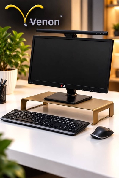 VENON Antique Metal Monitor & Laptop Stand-Monitor Riser-Pc Computer Riser Of...