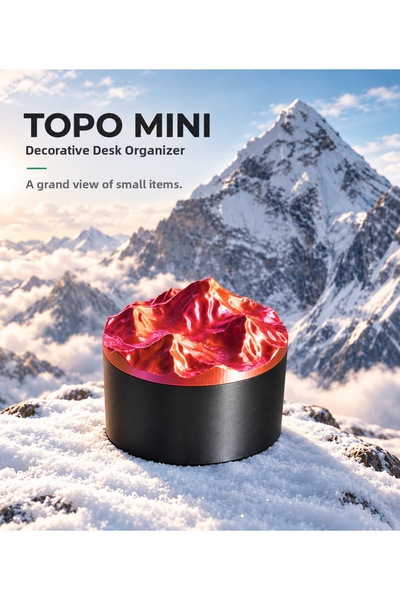 Pocket People Topo Mini Decorative Desk Organizer – Multi-Purpose Storage Box with Lid, Cable and Small Item Organizer