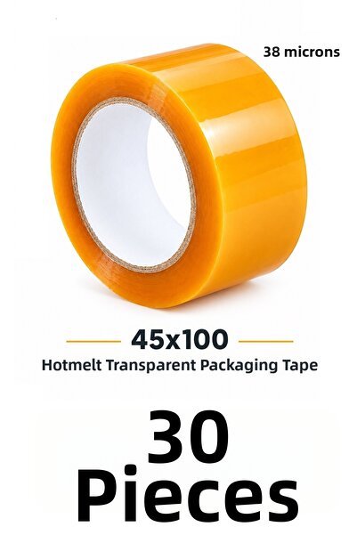 MTKardeşler 30 τεμάχια ταινίας κολλητικής ταινίας 45 mm X 100 Mt Διαφανής ται...