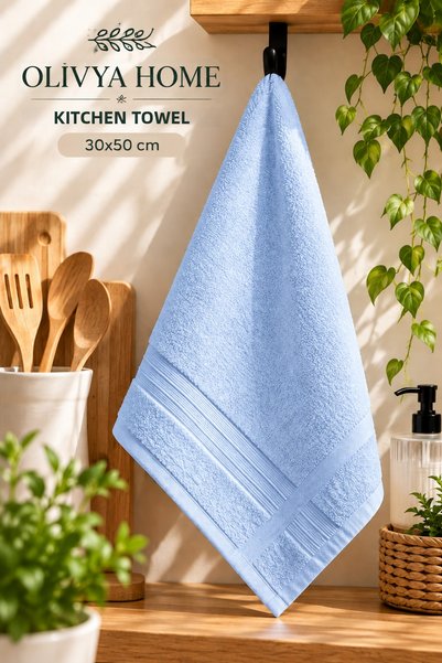 Olivya Home مجموعة من 6 مناشف للمطبخ مقاس 30x50 سم لليدين والوجه