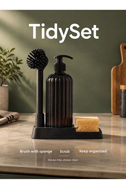 MappleHome Tidyset 3-Piece Over-The-Sink Organizer Set – Liquid Soap Dispense...