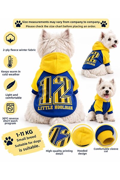 DOGİ&DOG Small Breed Navy Little Hooligan Dog Sweati Dog Outfit (1-10kg)